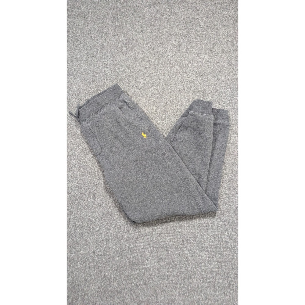 Polo Ralph Lauren Sweatpants‎ Boys Large 14-16 Gray Plaid Trim Jogger Pants Pony